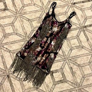 Nasty Gal Chainmail Camouflage Mini Dress size 0 XS